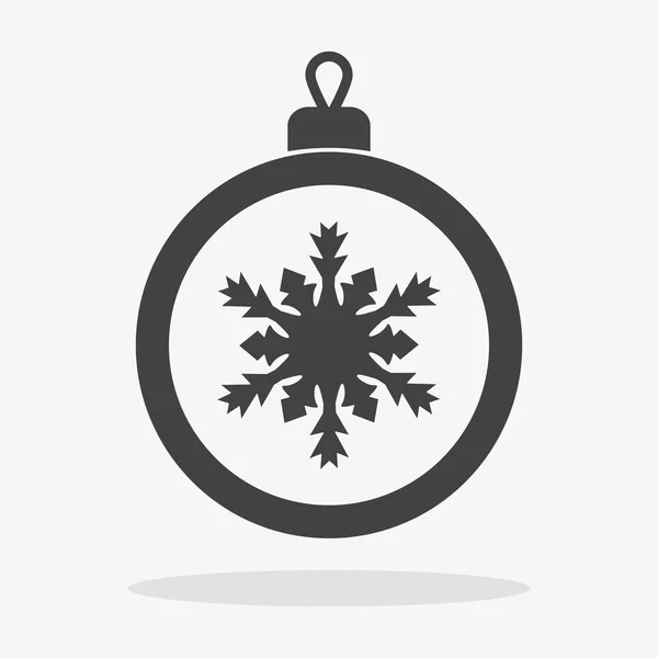 Christmas ball med snöflinga ikonen platt vektor — Stock vektor