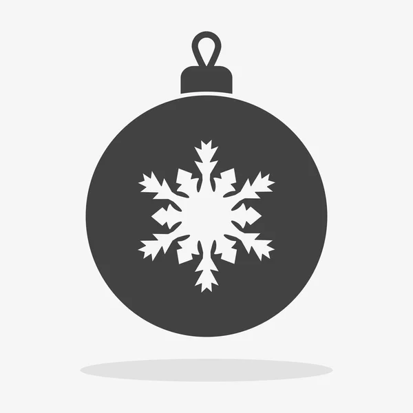 Bola de Navidad con copo de nieve Icono vector plano — Vector de stock