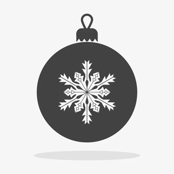 Bola de Navidad con copo de nieve Icono vector plano — Archivo Imágenes Vectoriales