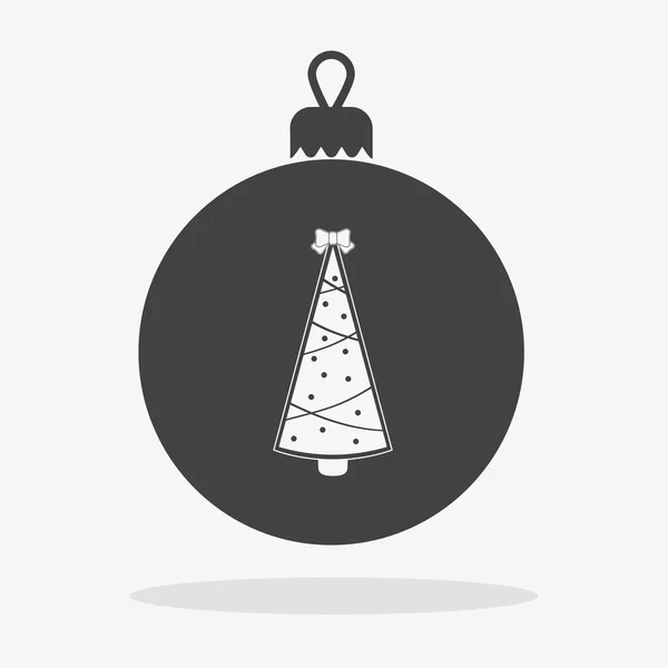 Bola de Navidad con copo de nieve Icono vector plano — Vector de stock