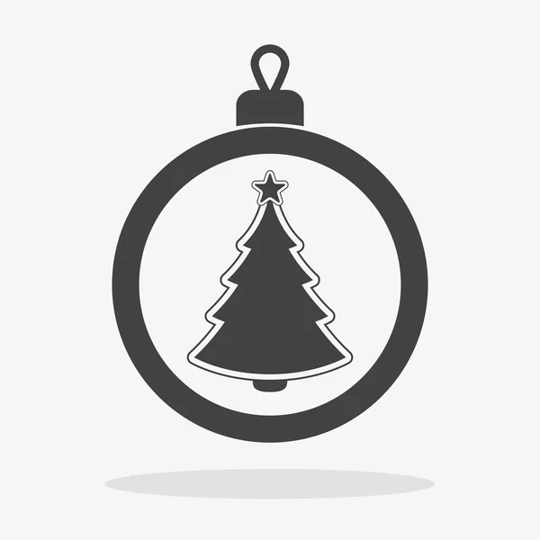 Bola de Navidad con copo de nieve Icono vector plano — Archivo Imágenes Vectoriales