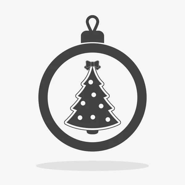 Kerst bal met sneeuwvlok pictogram platte vector — Stockvector