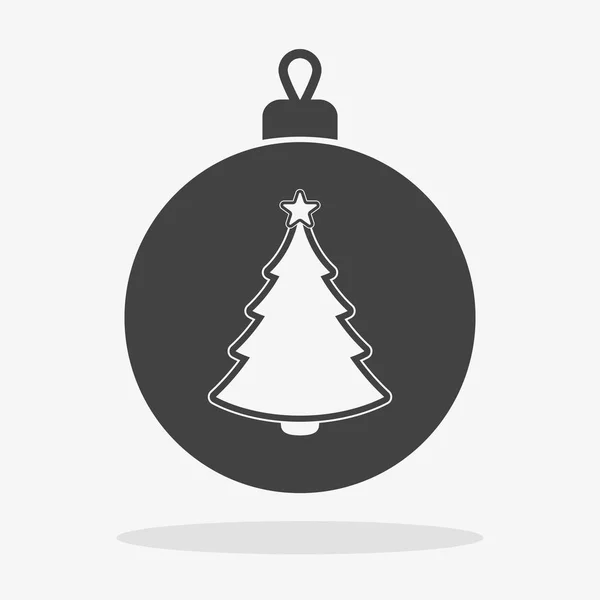 Χριστουγεννιάτικη μπάλα με νιφάδα χιονιού εικονίδιο επίπεδη διάνυσμα — Διανυσματικό Αρχείο