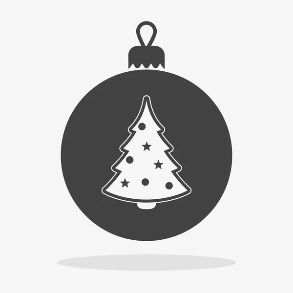 Bola de Navidad con copo de nieve Icono vector plano — Archivo Imágenes Vectoriales