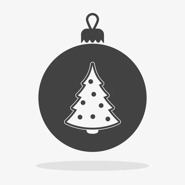 Weihnachtskugel mit Schneeflockensymbol flacher Vektor — Stockvektor