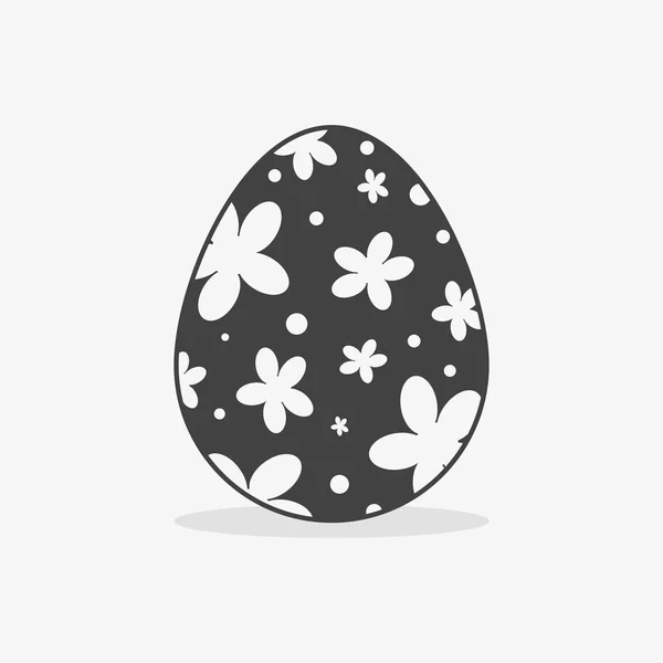 Huevo de Pascua En estilo blanco negro — Vector de stock