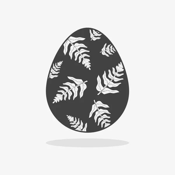 Huevo de Pascua En estilo blanco negro — Vector de stock