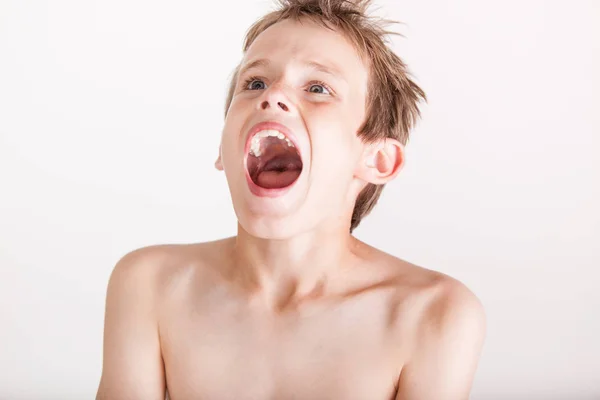 Portrait of screaming boy — Stock Photo, Image