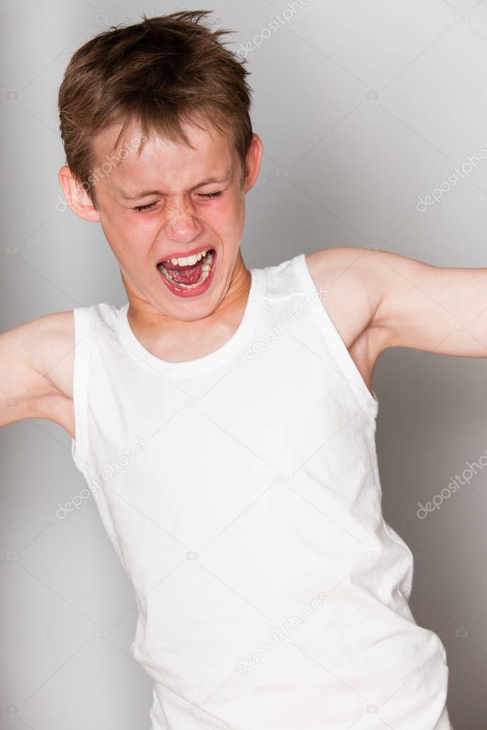Portrait of screaming boy