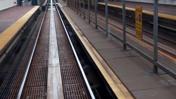 Railway track background no people — Stock Video