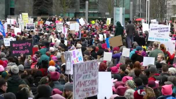 Vancouver Womens march on Washington — Stock Video