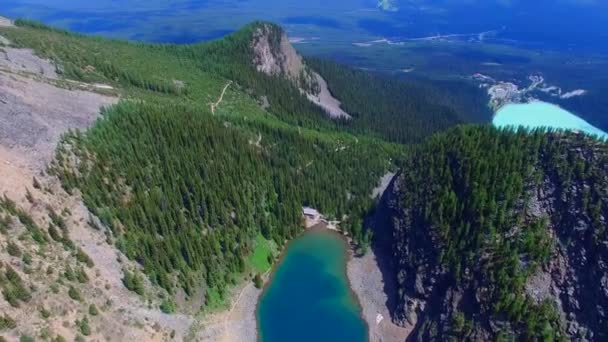 Landschap luchtfoto Banff Canada — Stockvideo