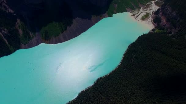 Banff meer licht blauw water — Stockvideo