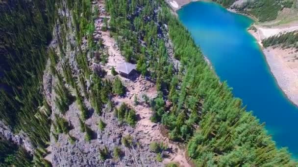 Banff park luchtfoto bergen — Stockvideo