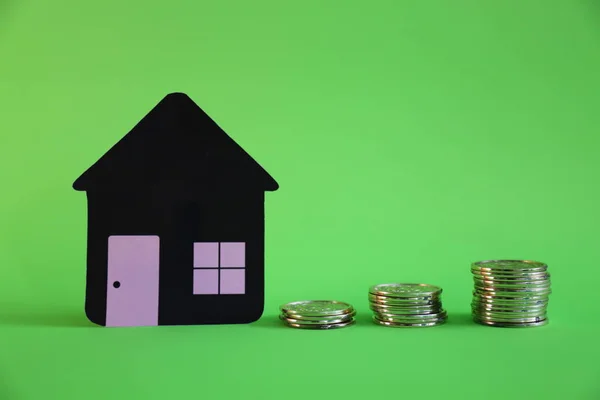 Kavram satın alma ev yeşil arka plan