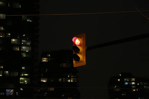 Traffic light red night — Stock Photo, Image