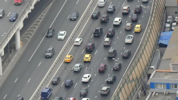 Trafik megapolice Moskova — Stok video