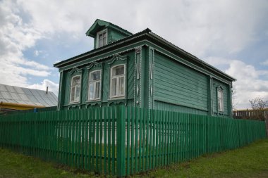 Geleneksel woode evi eski mimari Rusya
