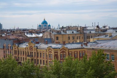 Ünlü Trinity kilise mavi kubbe Saint Petersburg