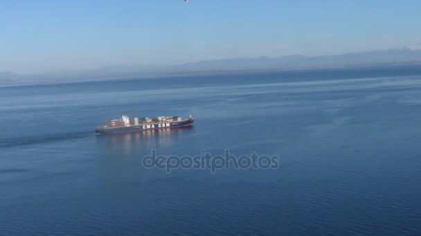 Luft Ozean Frachtschiff Hintergrund Vancouver Kanada Okt. 2017 — Stockvideo