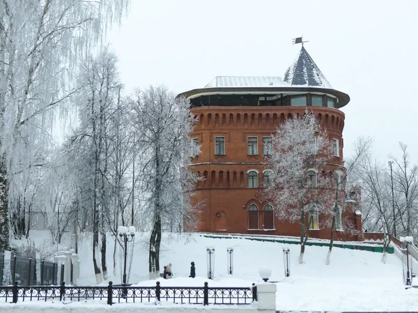 Kar altında güzel tarihi su kulesi Vladimir Rusya Kasım 2017