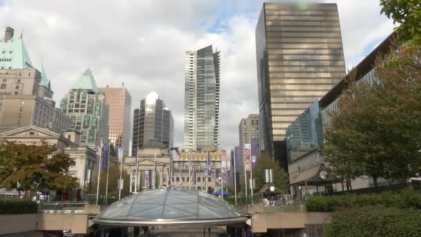 Ванкувер Канада центр міста сучасних будівель — стокове відео