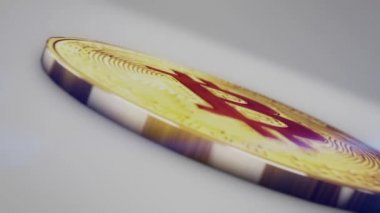 bir Bitcoin animasyon şifreleme para birimi beyaz arkaplan