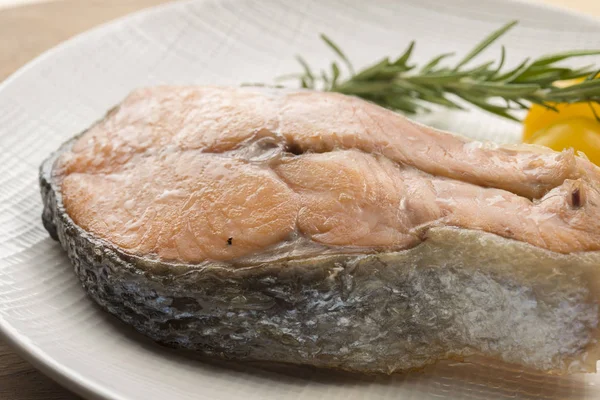 Deliziosa Bistecca Salmone Fresco Alla Griglia — Foto Stock