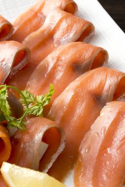 Lezzetli somon yemekleri Tabağı