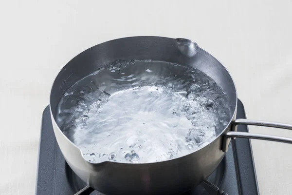 Pot Water Boiling Gas Cooker — Stock Photo, Image