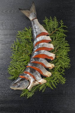 Taze ve lezzetli somon fileto