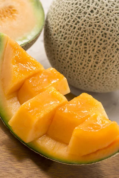 Cultivo Deliciosos Melones Criados Por Agricultores — Foto de Stock