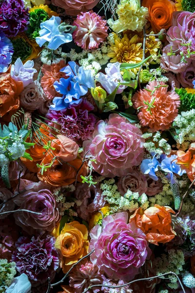 Lindas Paredes Flores Coloridas — Fotografia de Stock