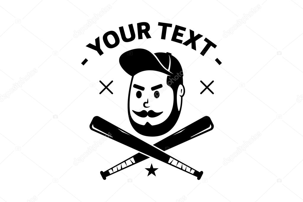 Bad boy vector logo. Vintage illustration. Hipster mafia.