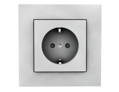 Avrupa duvar prizi beyaz arka plan üzerinde. 3D render