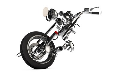 bir izole beyaz arka plan 3d render motosiklet parçaları