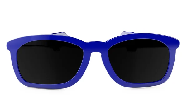 3d renderizado par de gafas azules sobre fondo blanco —  Fotos de Stock