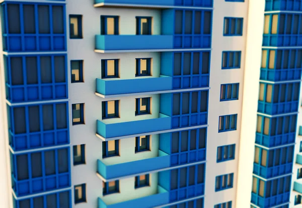 3D render modern çok katlı Konut Binası 
