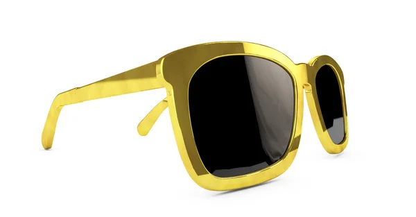 Altın Çerçeve 3d render güzel ve modern gözlük — Stok fotoğraf