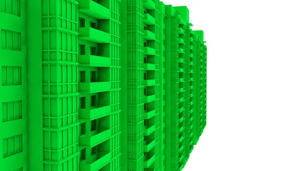 Grüne Wohnung 3D-Rendering, Konzept der gesunden Generation — Stockfoto