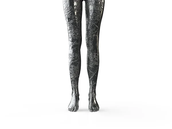 Каменные стопы 3d рендеринг иллюстрации человеческой ноги — стоковое фото