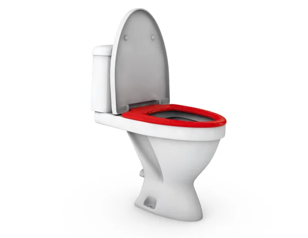 Toilettenschüssel mit geschlossenem Sitz. 3D-Darstellung — Stockfoto