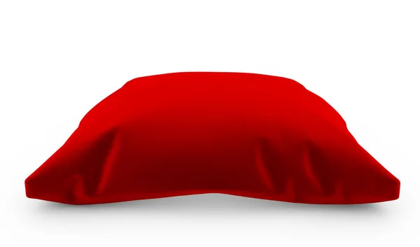 3d renderizado de almohada de terciopelo rojo real aislado sobre fondo blanco —  Fotos de Stock