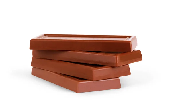 Close up a chocolate bar on white background — Stock Photo, Image