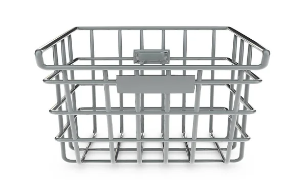 Empty shopping basket isolated on white 3d render — Stock Photo, Image