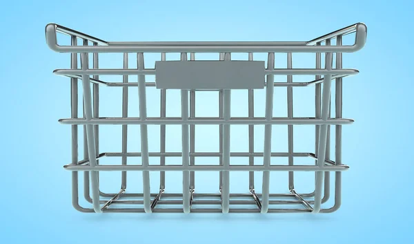 Empty shopping basket on a colored background 3d render — Stock Photo, Image