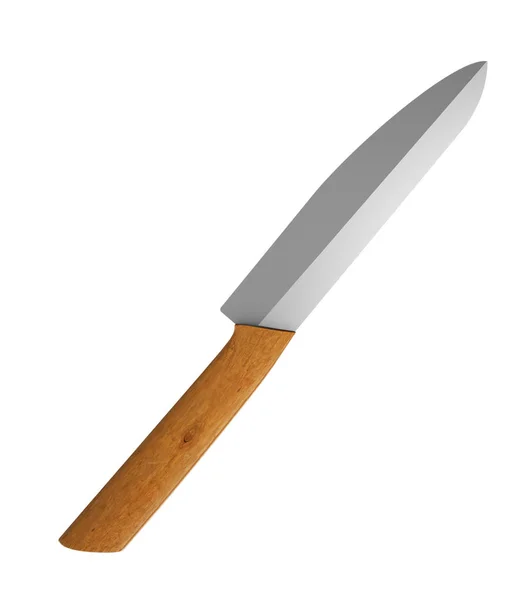 Cuchillo de cocina aislado sobre un fondo blanco 3d render —  Fotos de Stock
