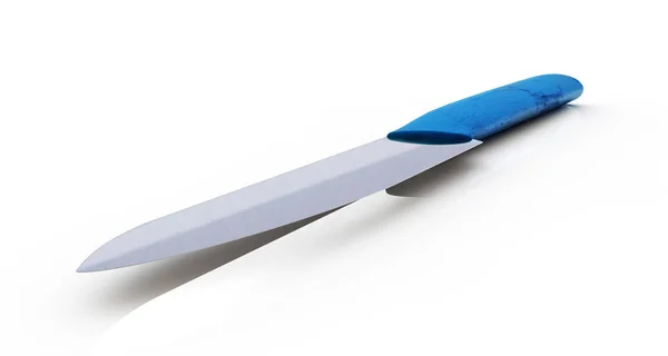 Izolované kuchyňský nůž na bílém pozadí 3d vykreslení — Stock fotografie