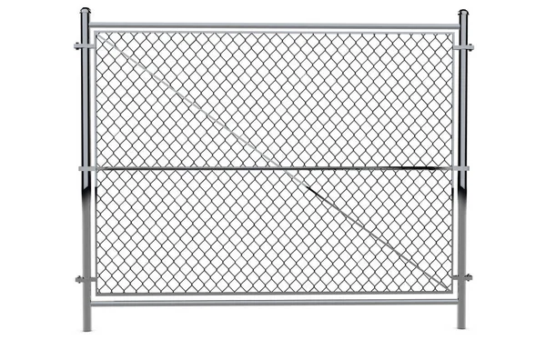 Metal Wire Fence - Isolated A wire fence isolated on white. 3d R — Stock Photo, Image