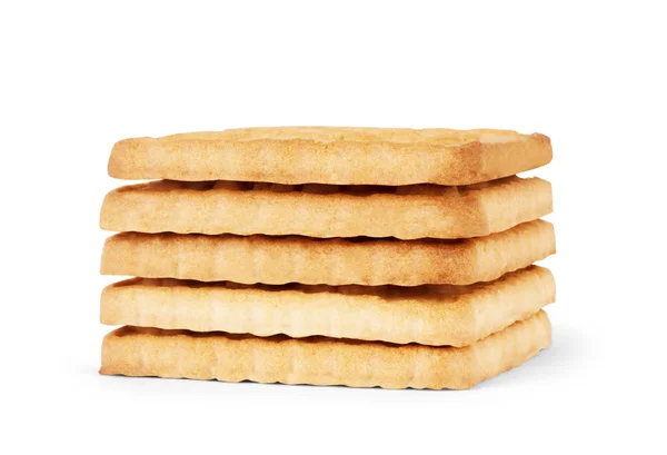 Pila de galletas aisladas sobre fondo blanco — Foto de Stock